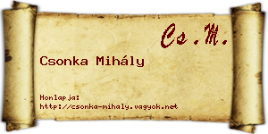 Csonka Mihály névjegykártya