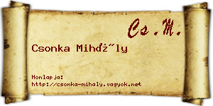 Csonka Mihály névjegykártya