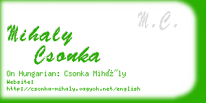 mihaly csonka business card